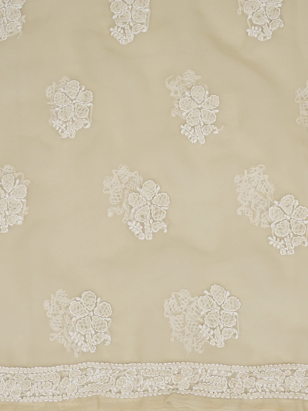 Ada Hand Embroidered Fawn Georgette Lucknowi Chikankari Unstitched Suit Piece 01A643957