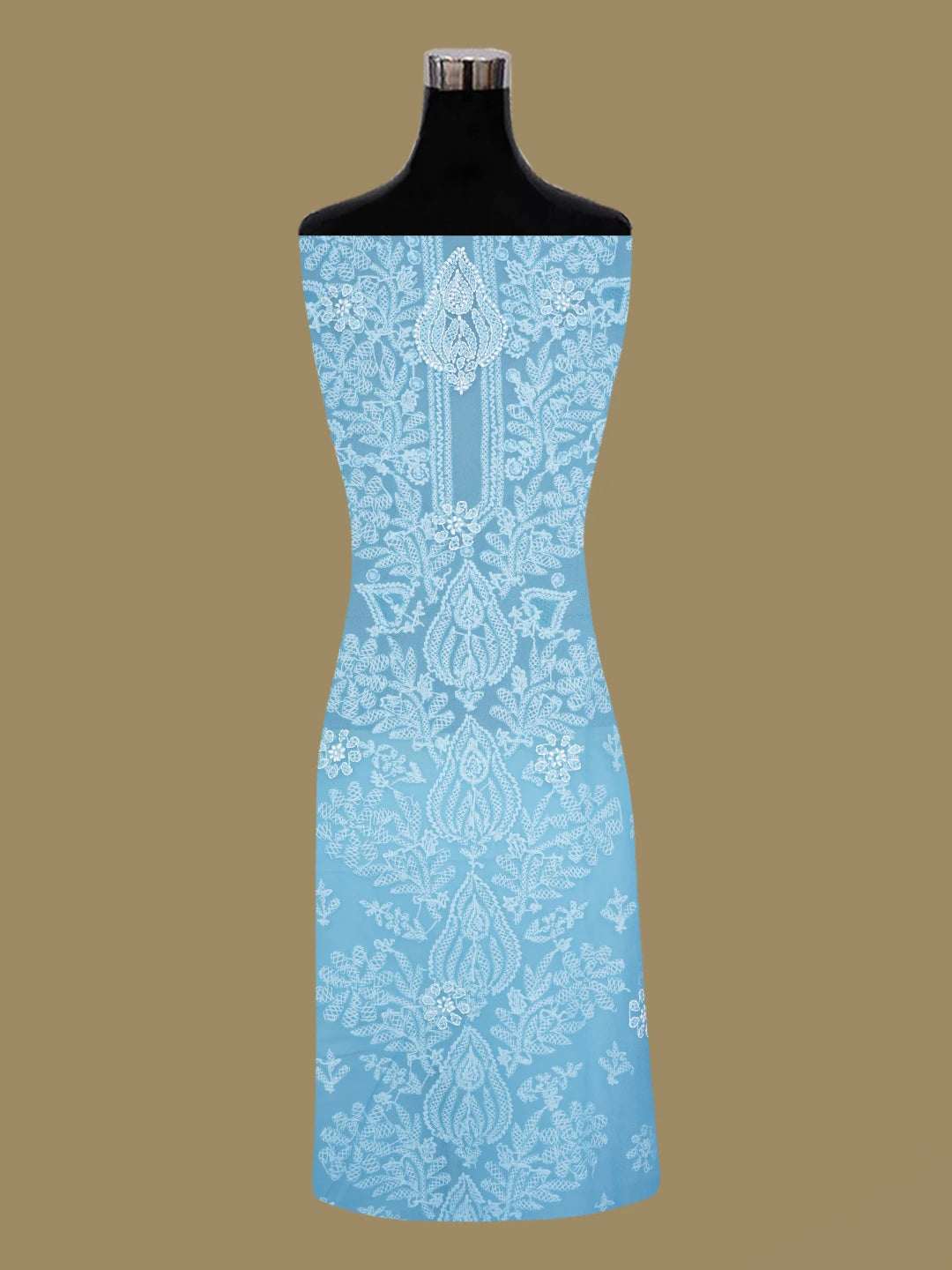 Ada Hand Embroidered Blue Georgette Lucknowi Chikankari Unstitched Suit Piece 01A643912