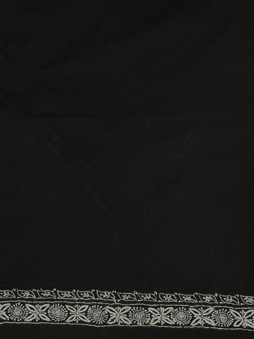 Ada Hand Embroidered Black Cotton Lucknowi Chikankari Unstitched Men's Kurta Piece 01A651943