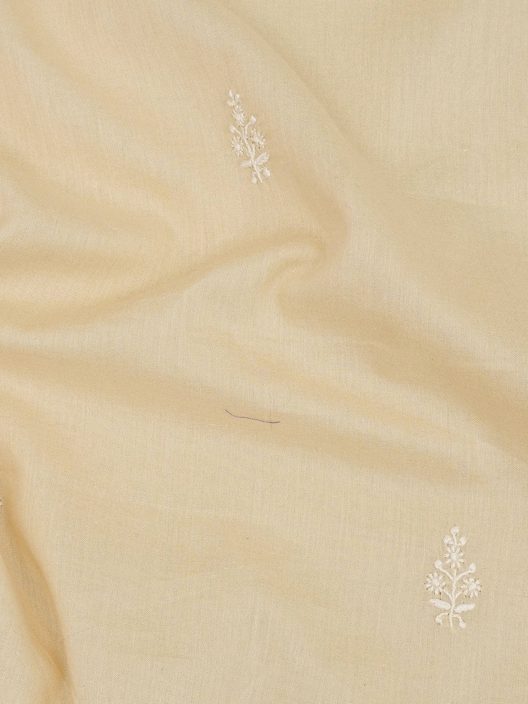 Ada Hand Embroidered Fawn Cotton Lucknowi Chikankari Unstitched Men's Kurta Piece 01A650795