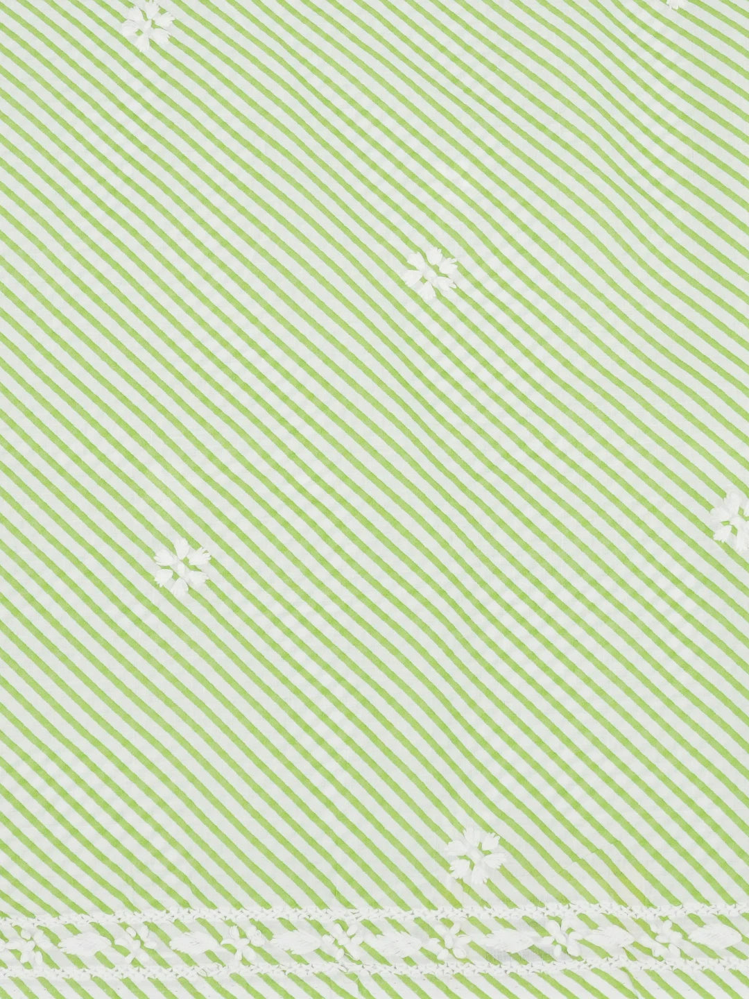 Ada Hand Embroidered White and Green Cotton Lucknowi Chikankari Unstitched Kurta Piece 01A654537