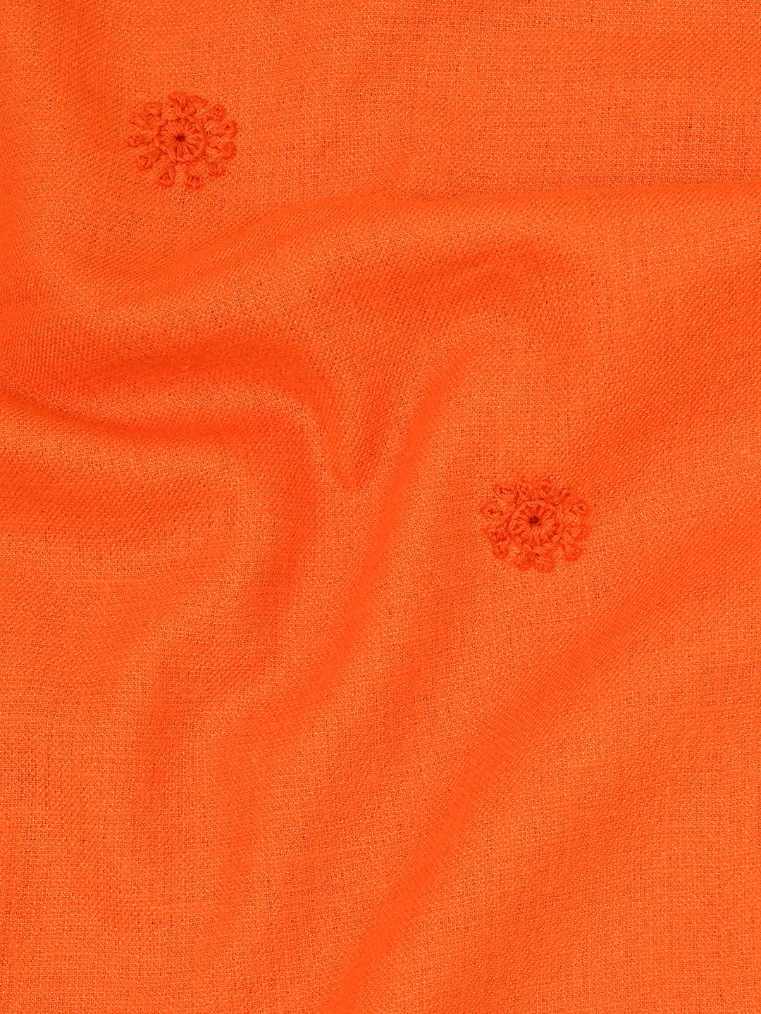 Ada Hand Embroidered Orange Cotton Lucknowi Chikankari Unstitched Men's Kurta Piece 01A286374