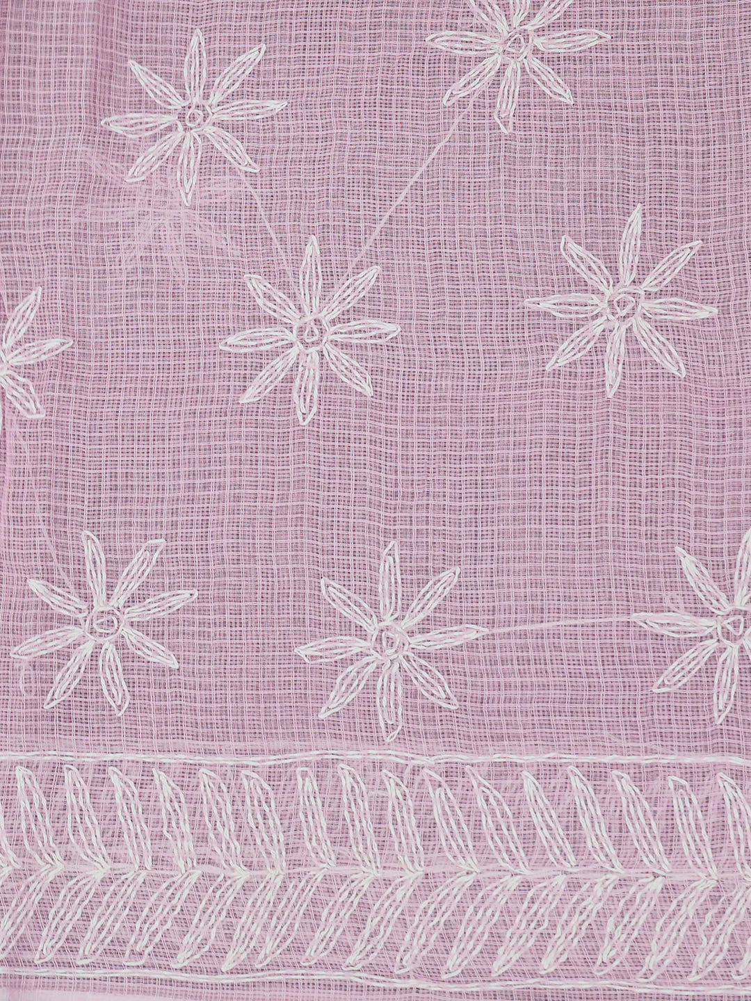Ada Hand Embroidered Pink Kota Lucknowi Chikankari Saree With Blouse 01A590624