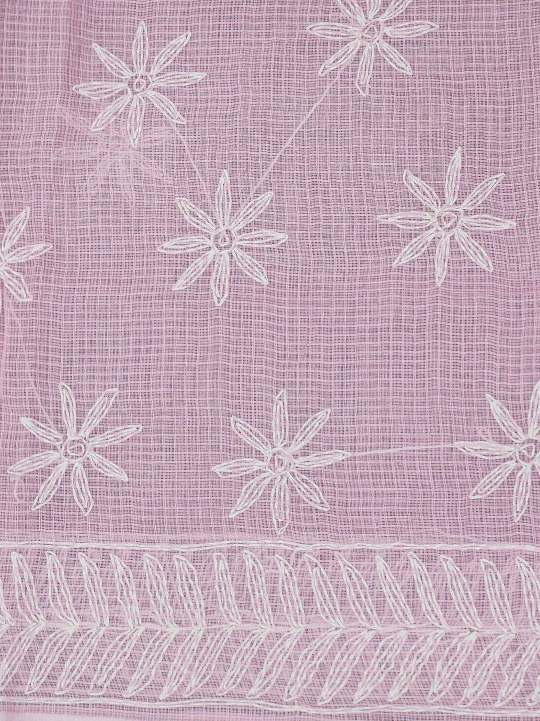 Ada Hand Embroidered Pink Kota Lucknowi Chikankari Saree With Blouse 01A590624