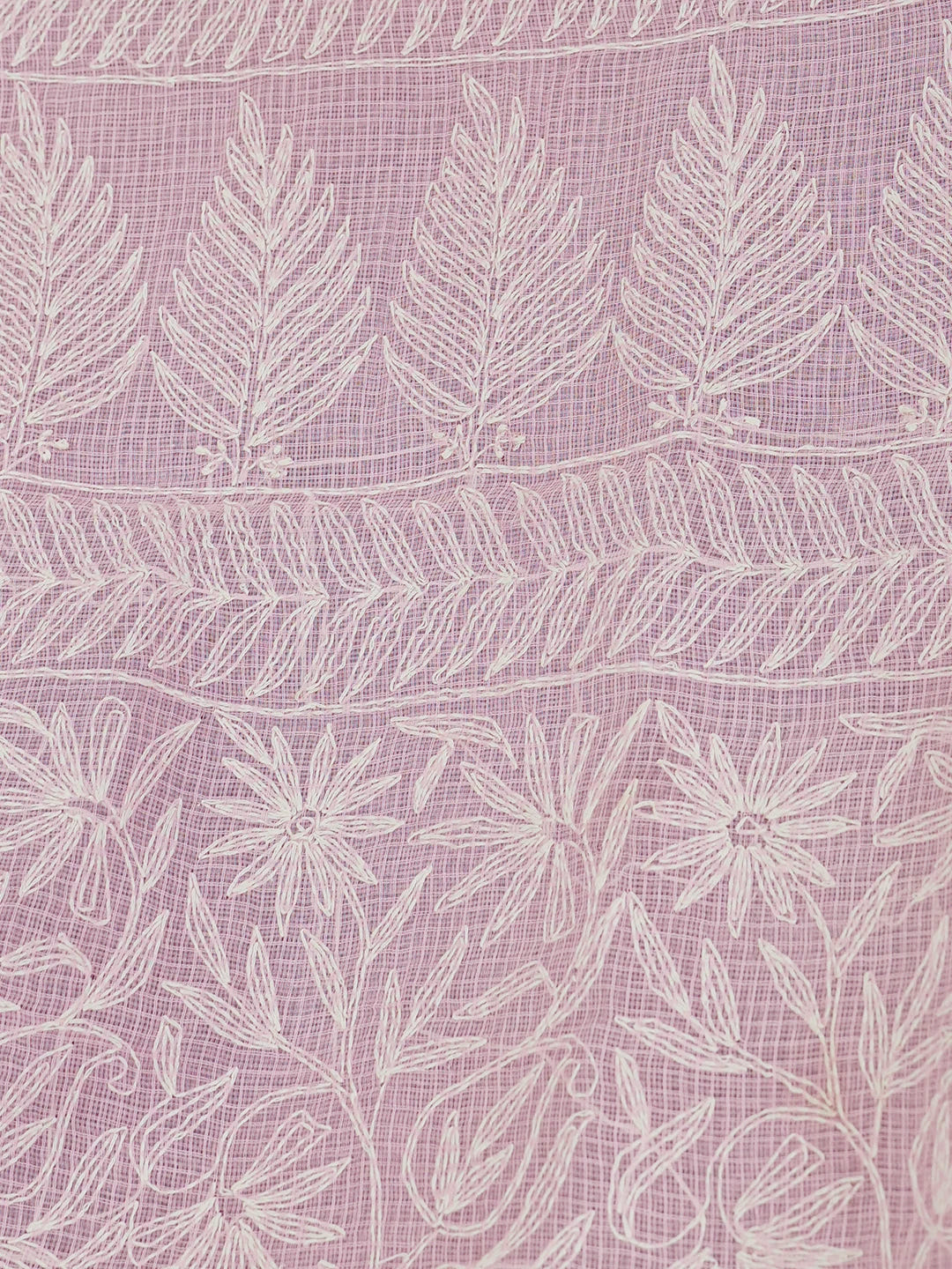 Ada Hand Embroidered Pink Kota Lucknowi Chikankari Saree With Blouse 01A590624