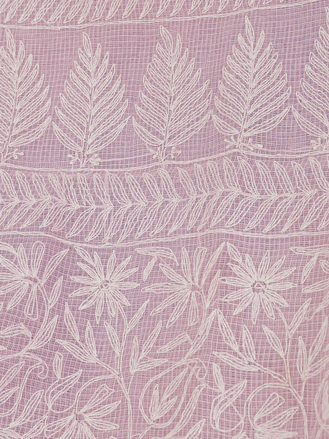 Ada Hand Embroidered Pink Kota Lucknowi Chikankari Saree With Blouse 01A590624
