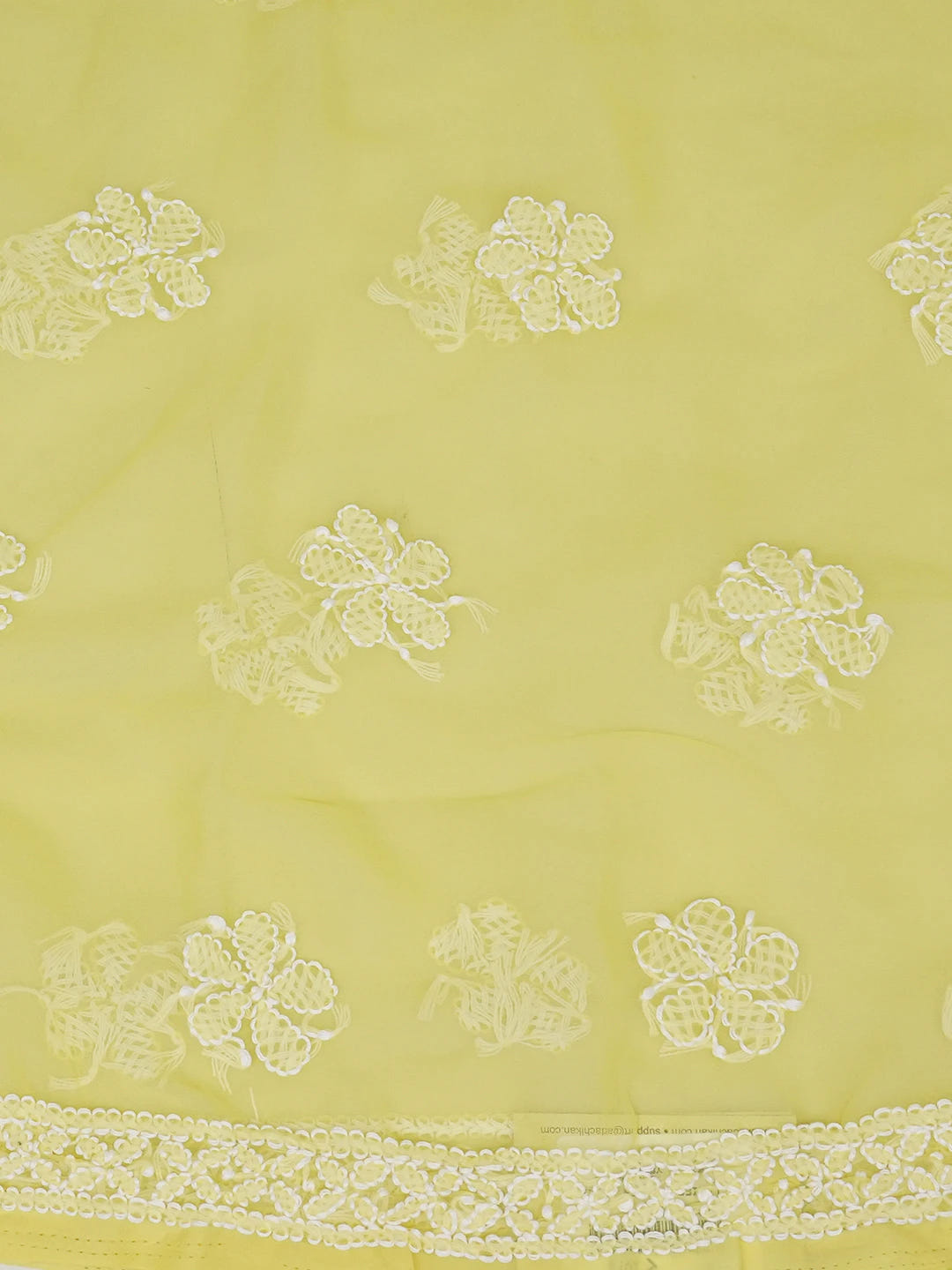 Ada Hand Embroidered Yellow Georgette Lucknowi Chikankari Unstitched Suit Piece 01A643918