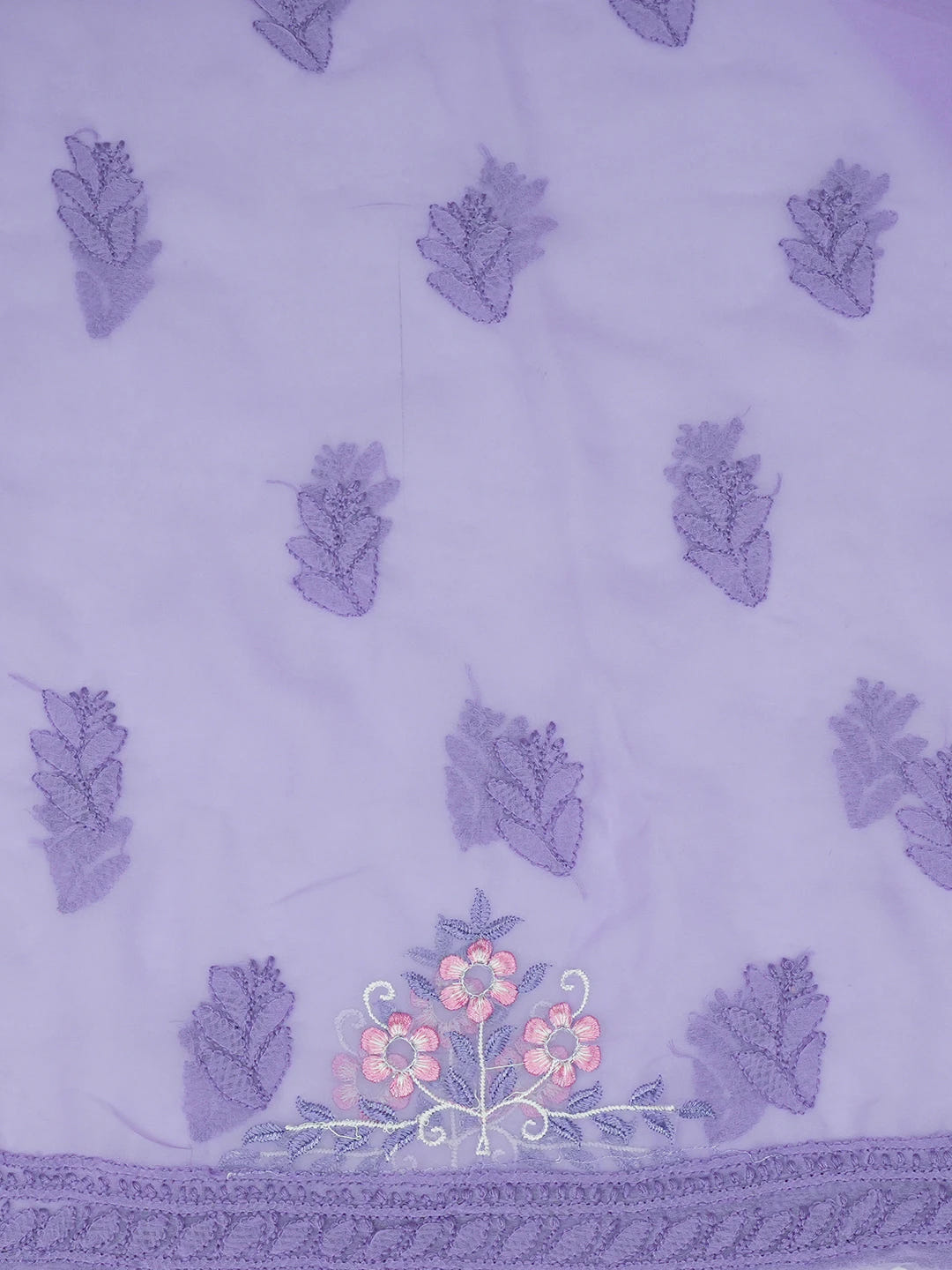 Ada Hand Embroidered Mauve Georgette Lucknowi Chikankari Unstitched Suit Piece With Parsi Work 01A644038