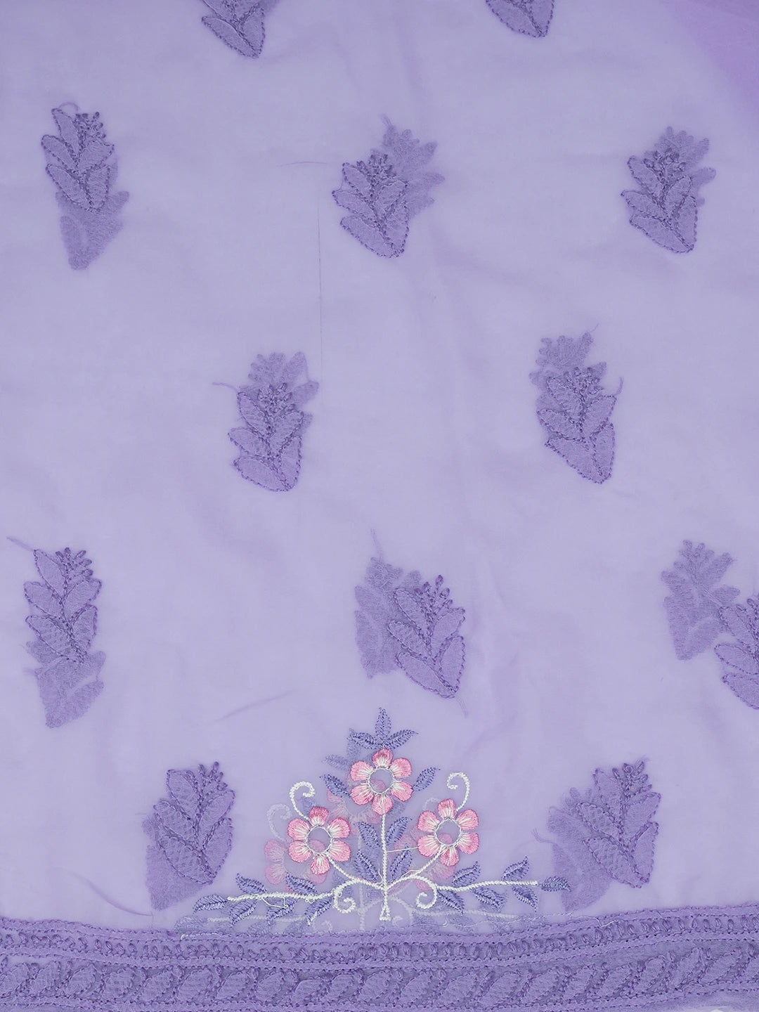 Ada Hand Embroidered Mauve Georgette Lucknowi Chikankari Unstitched Suit Piece With Parsi Work 01A644038