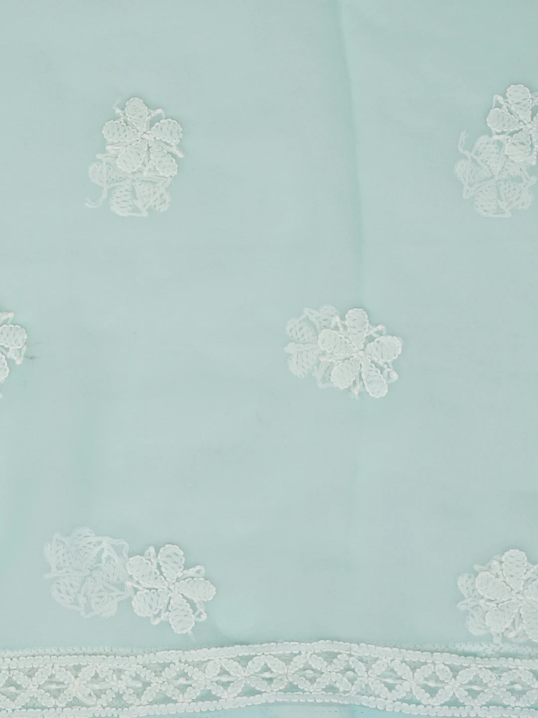Ada Hand Embroidered Blue Georgette Lucknowi Chikankari Unstitched Suit Piece 01A643929