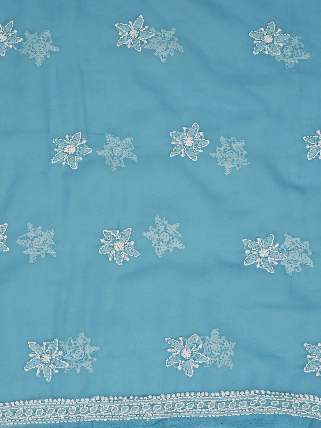 Ada Hand Embroidered Blue Georgette Lucknowi Chikankari Unstitched Suit Piece 01A643922