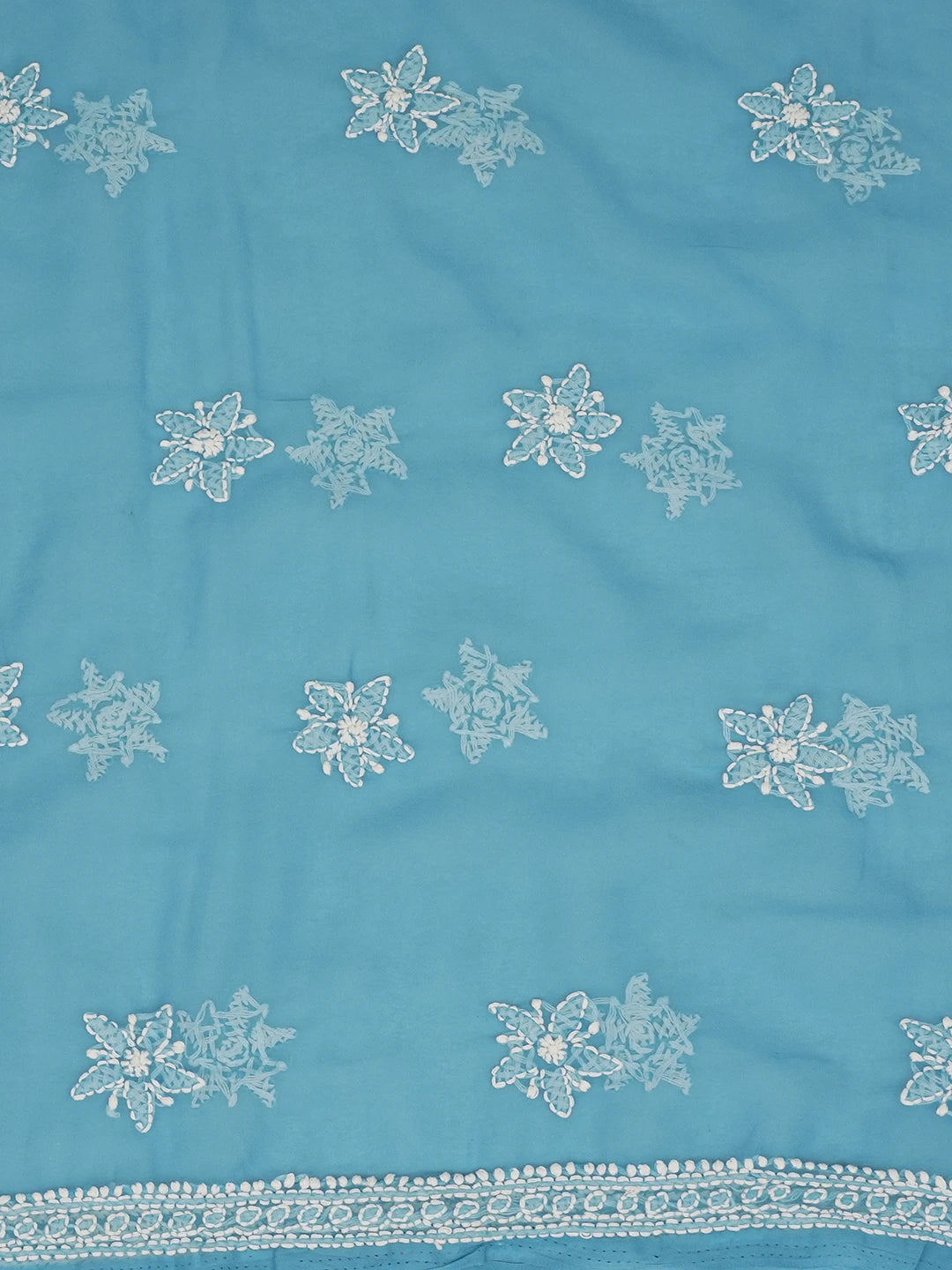 Ada Hand Embroidered Blue Georgette Lucknowi Chikankari Unstitched Suit Piece 01A643922