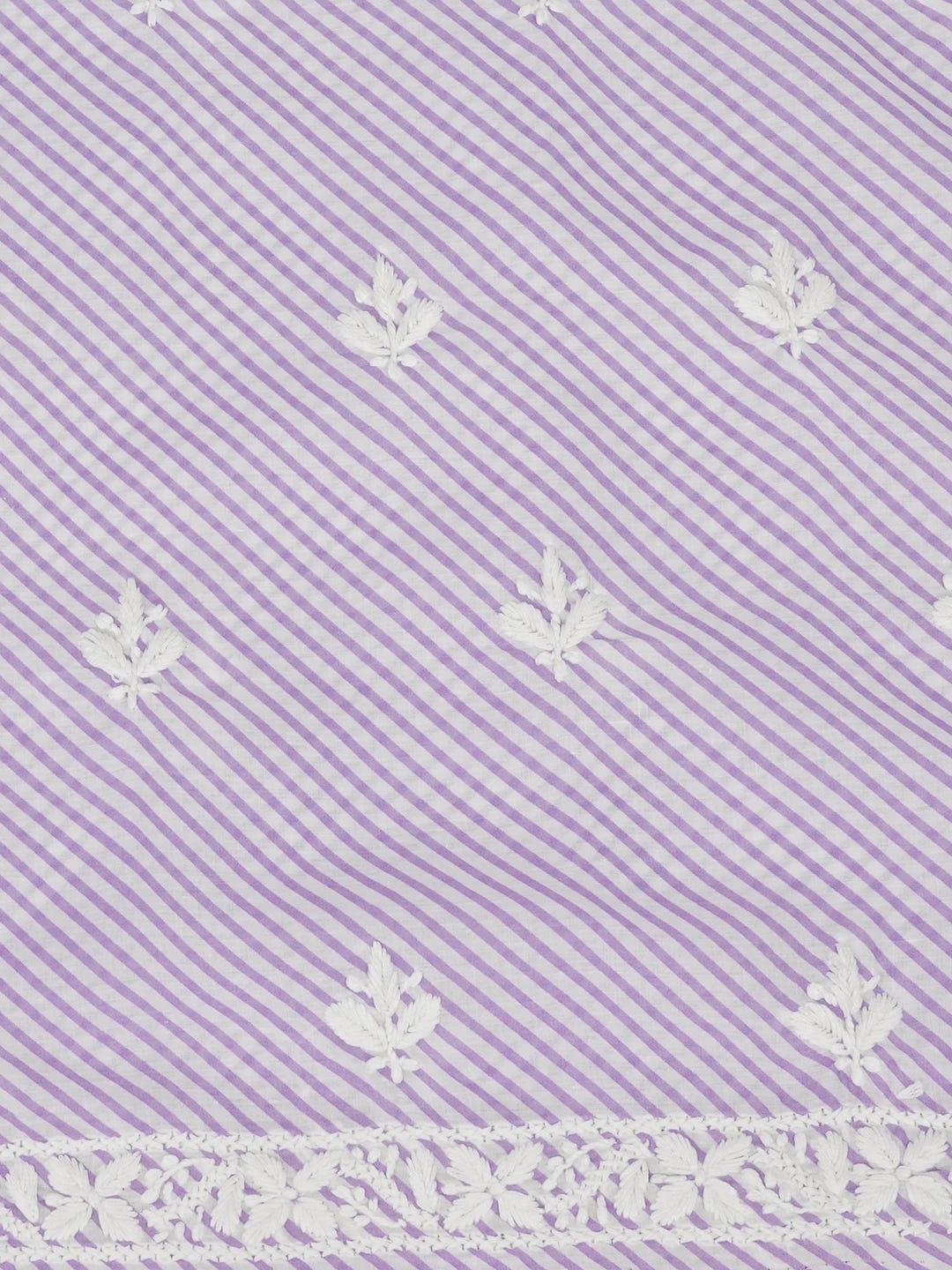 Ada Hand Embroidered Mauve and White Lehariya Print Cotton Lucknowi Chikankari Unstitched Kurta Piece 01A658426