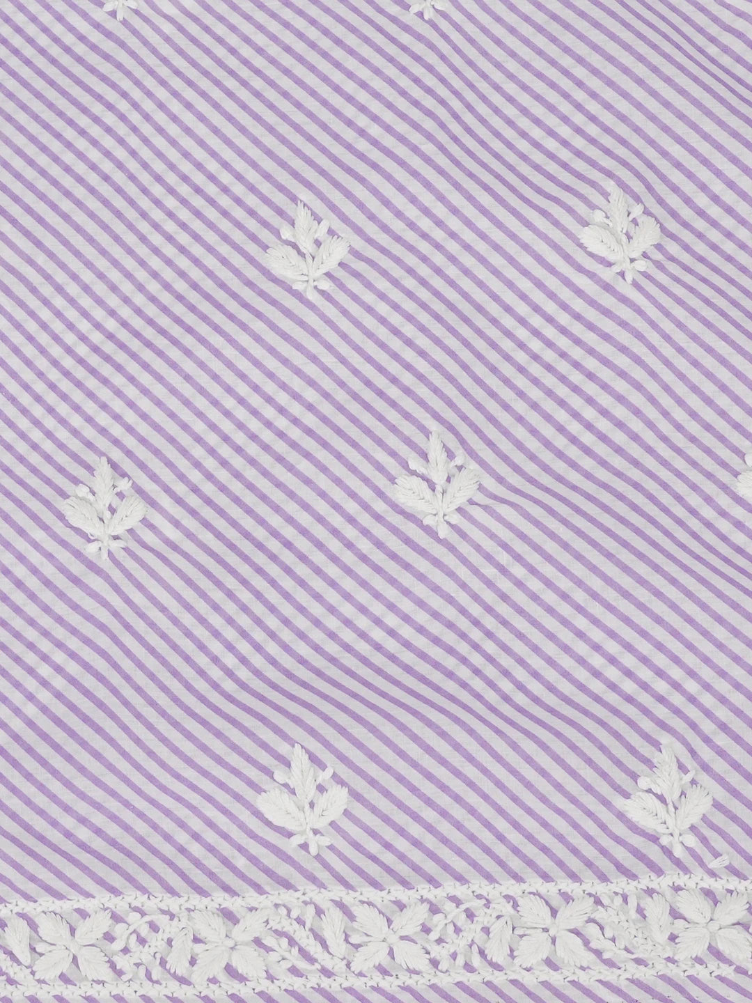 Ada Hand Embroidered Mauve and White Lehariya Print Cotton Lucknowi Chikankari Unstitched Kurta Piece 01A658426