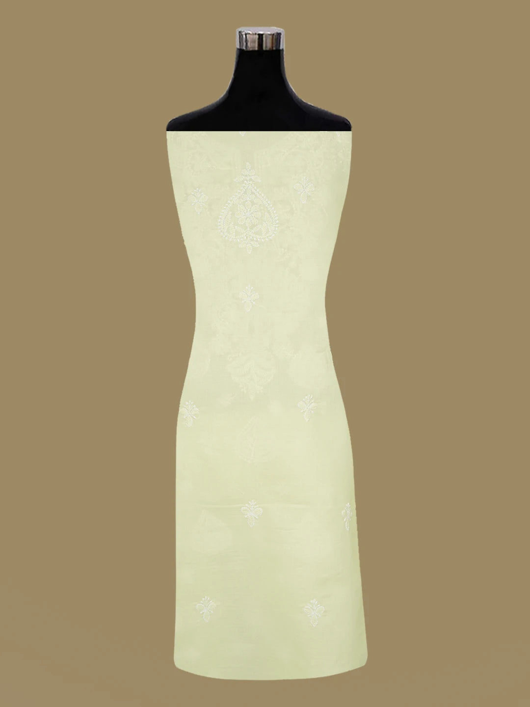 Ada Hand Embroidered Lemon Cotton Lucknowi Chikankari Unstitched Suit Piece 01A657346