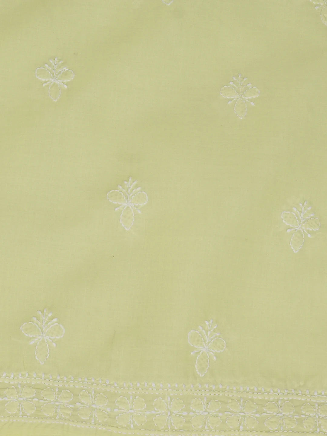 Ada Hand Embroidered Lemon Cotton Lucknowi Chikankari Unstitched Suit Piece 01A657346