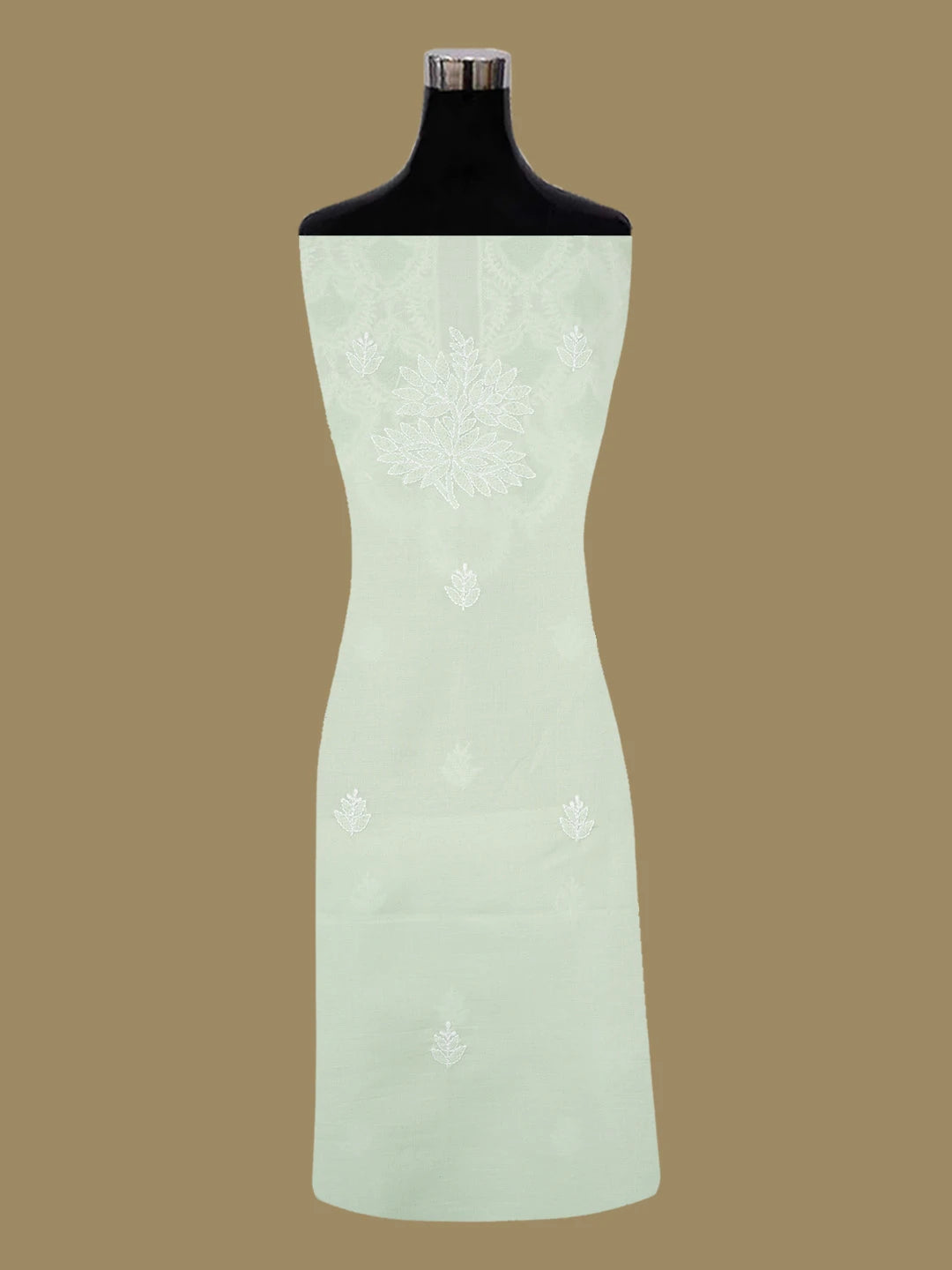 Ada Hand Embroidered Mint Green Cotton Lucknowi Chikankari Unstitched Suit Piece 01A661836