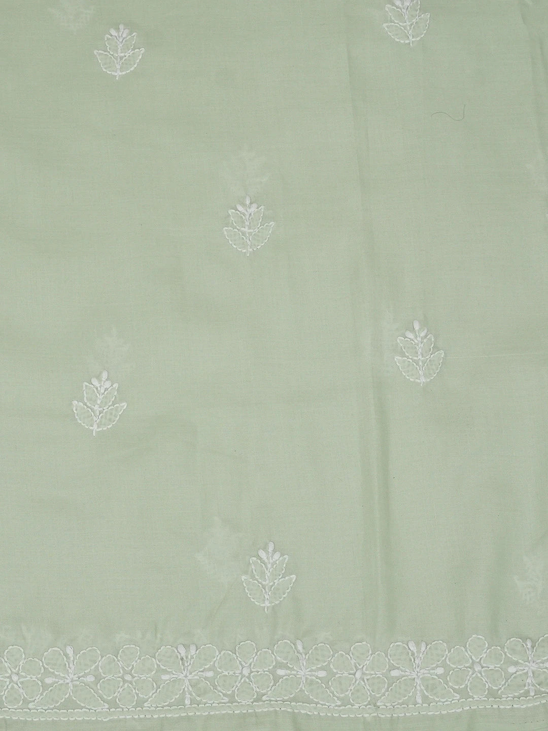 Ada Hand Embroidered Mint Green Cotton Lucknowi Chikankari Unstitched Suit Piece 01A661836