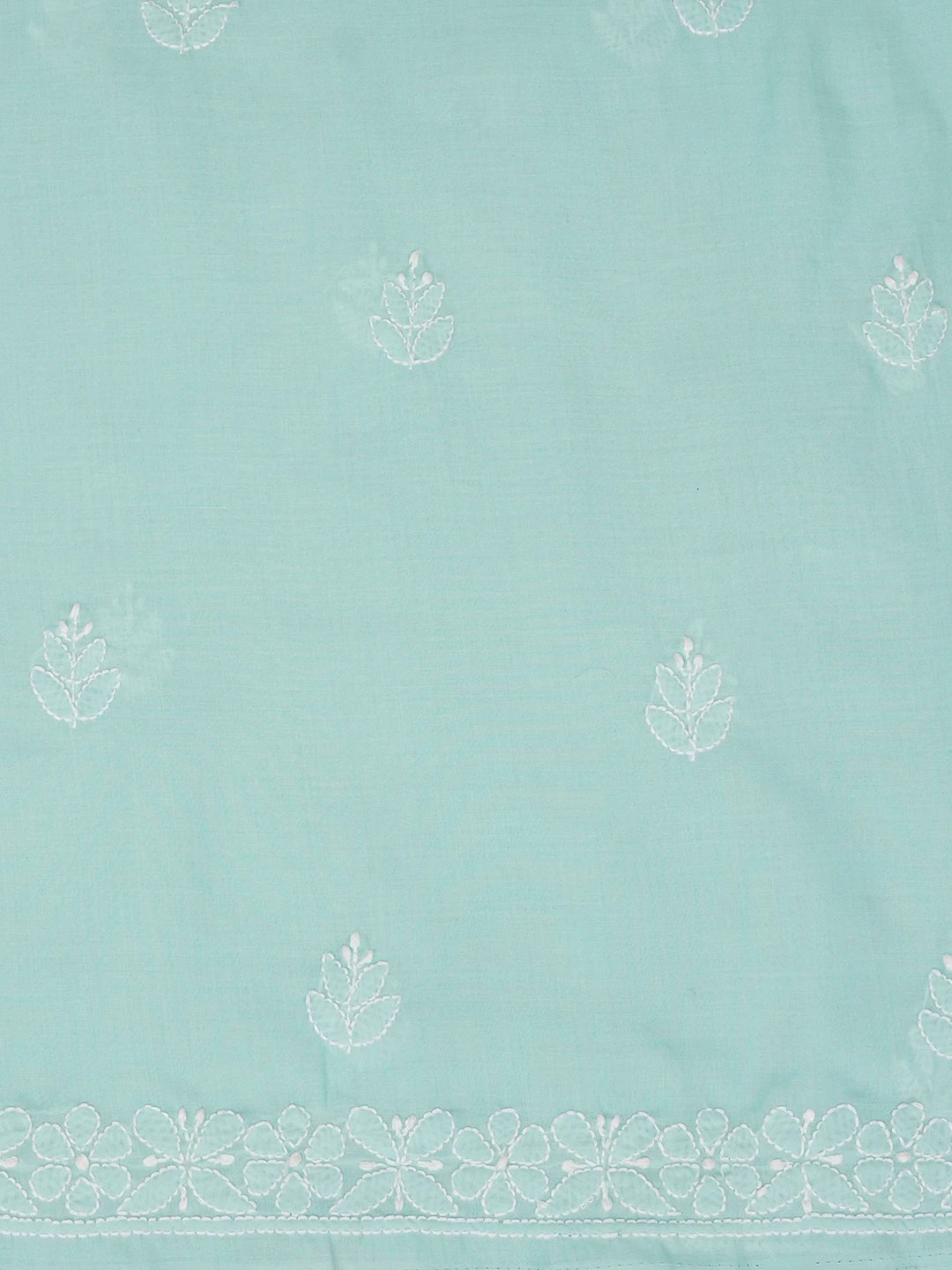Ada Hand Embroidered Blue Cotton Lucknowi Chikankari Unstitched Suit Piece 01A661788