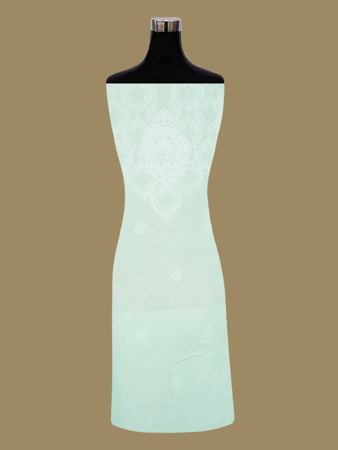 Ada Hand Embroidered Sea Green Cotton Lucknowi Chikankari Unstitched Suit Piece 01A661809