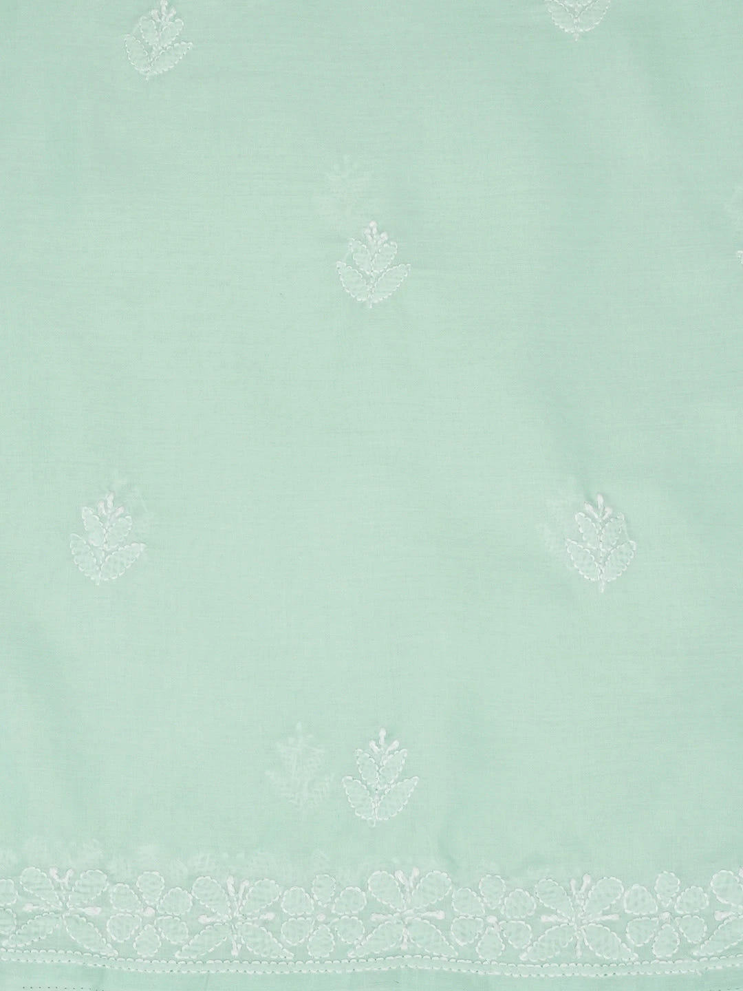 Ada Hand Embroidered Sea Green Cotton Lucknowi Chikankari Unstitched Suit Piece 01A661809