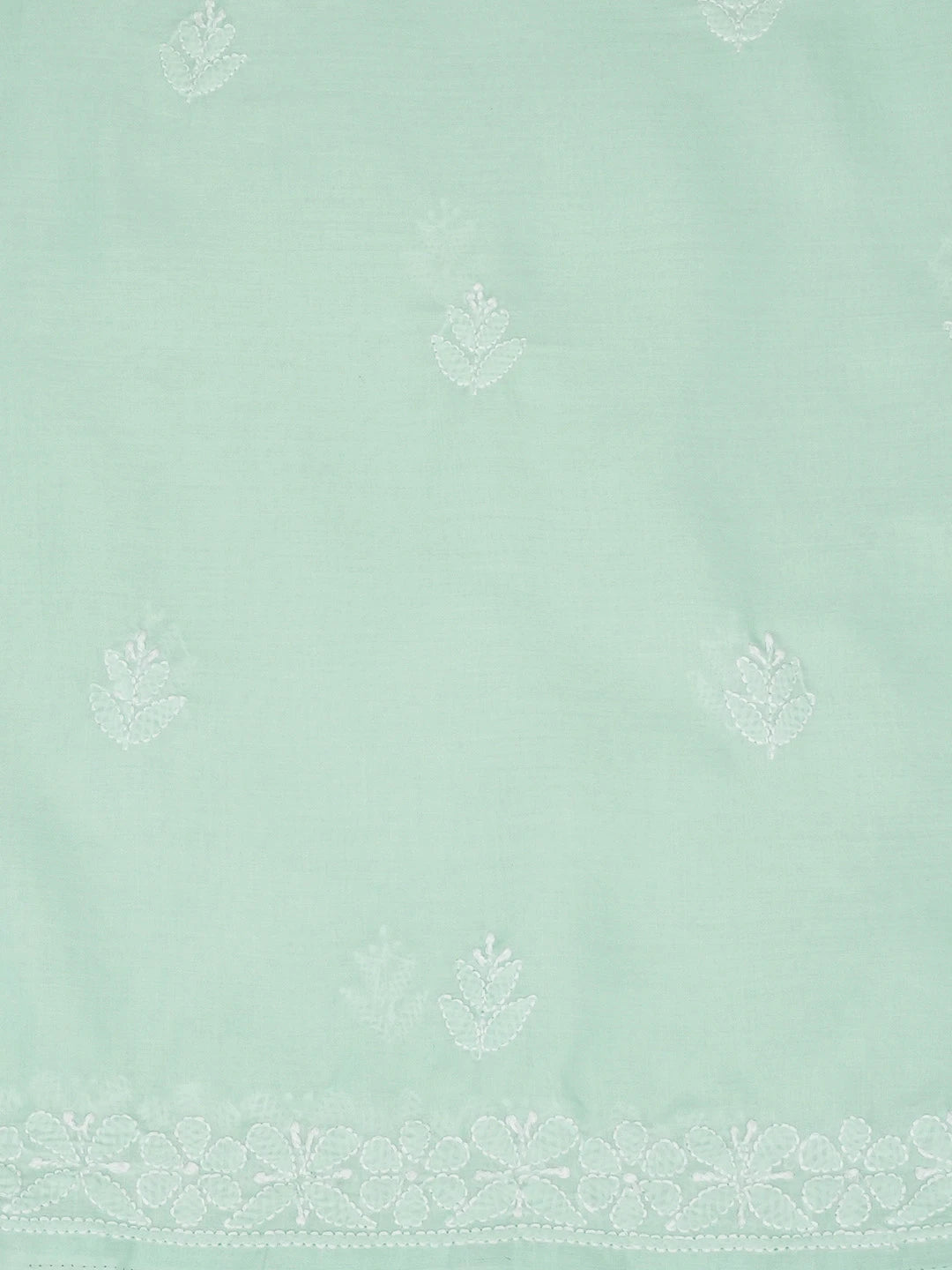 Ada Hand Embroidered Sea Green Cotton Lucknowi Chikankari Unstitched Suit Piece 01A661809