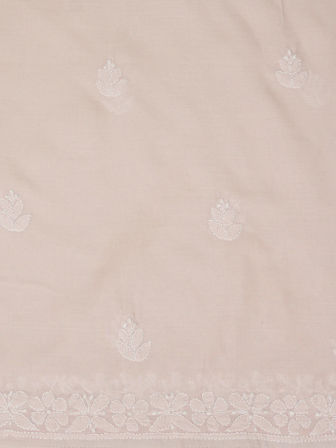 Ada Hand Embroidered Light Peach Cotton Lucknowi Chikankari Unstitched Suit Piece 01A661780