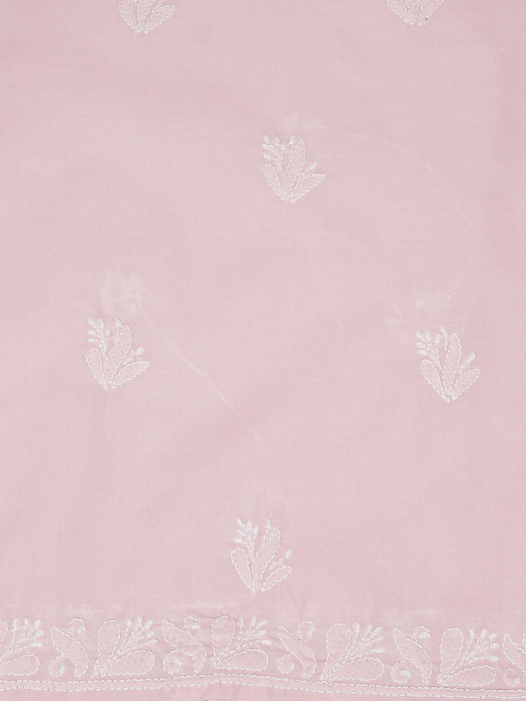 Ada Hand Embroidered Light Pink Chanderi Lucknowi Chikankari Unstitched Kurta Dupatta Set 01A661824