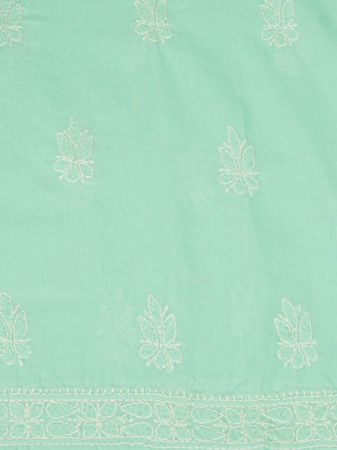 Ada Hand Embroidered Sea Green Cotton Lucknowi Chikankari Unstitched Suit Piece 01A657324