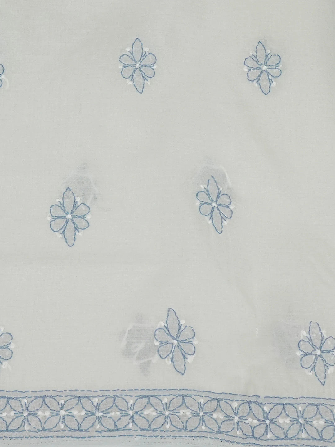 Ada Hand Embroidered Light Pista Green Cotton Lucknowi Chikankari Unstitched Suit Piece 01A644593