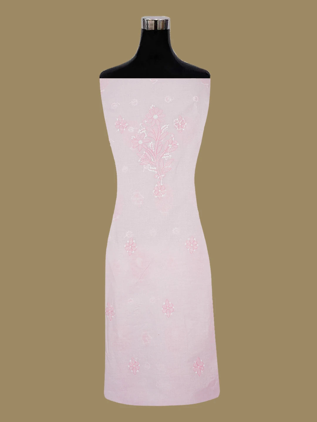 Ada Hand Embroidered Pink Cotton Lucknowi Chikankari Unstitched Suit Piece 01A644945