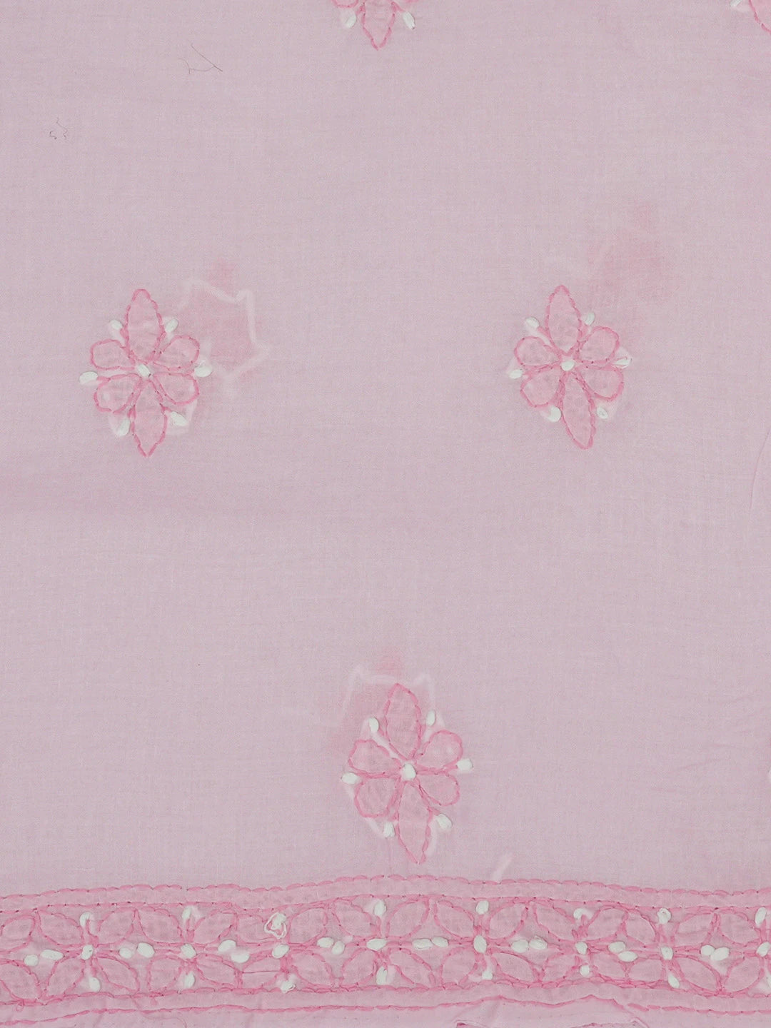 Ada Hand Embroidered Pink Cotton Lucknowi Chikankari Unstitched Suit Piece 01A644945