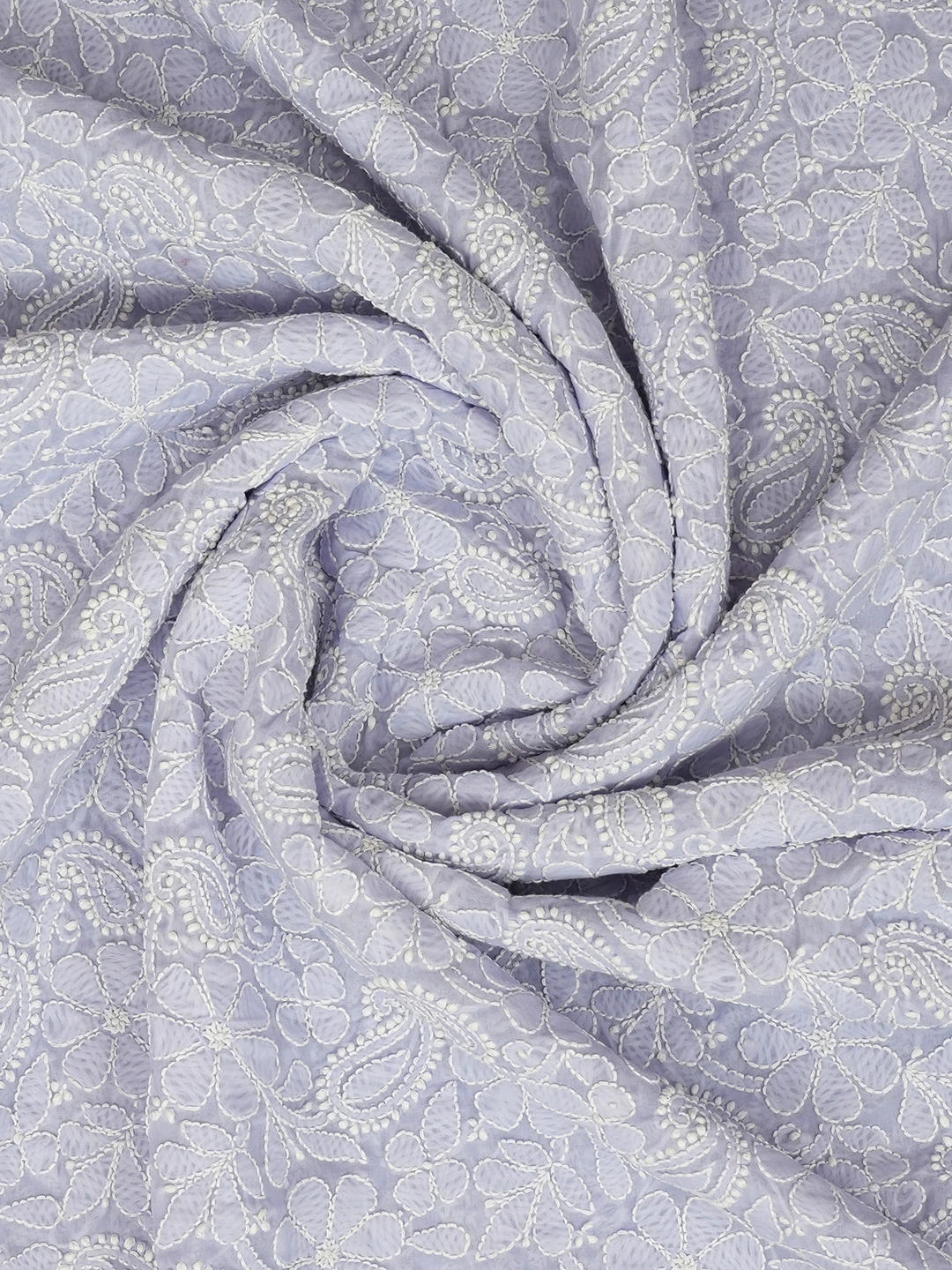 Ada Hand Embroidered Mauve Cotton Lucknowi Chikankari Dupatta 01A589456