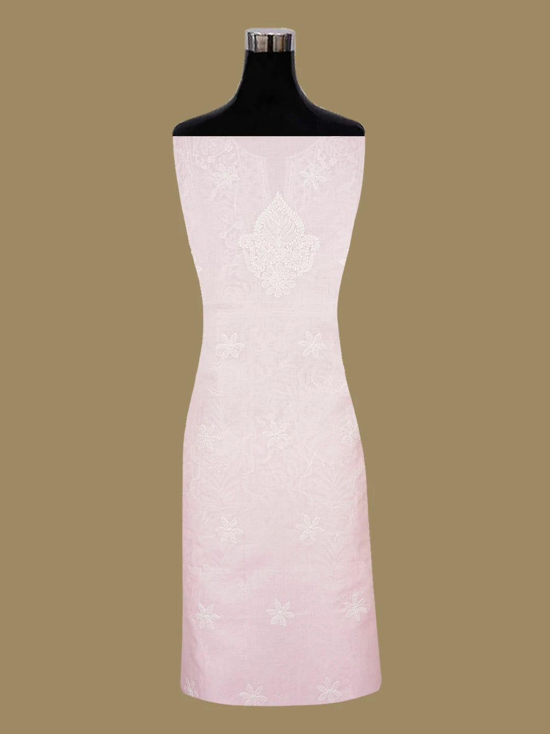 Ada Hand Embroidered Pink Cotton Lucknowi Chikankari Unstitched Suit Piece 01A670238