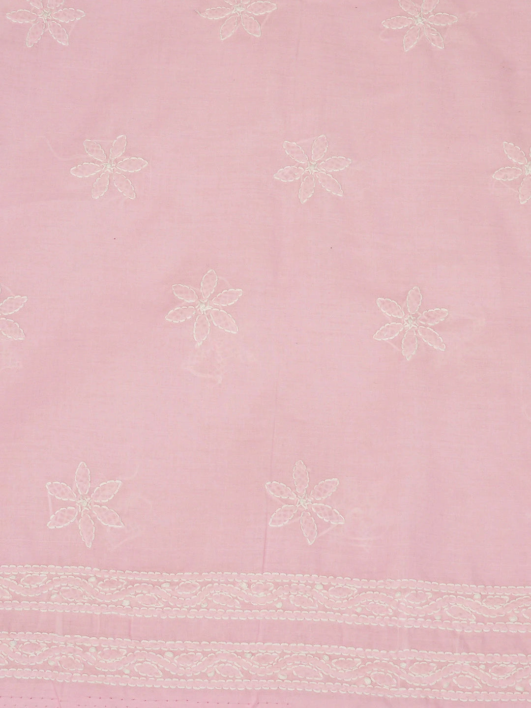 Ada Hand Embroidered Pink Cotton Lucknowi Chikankari Unstitched Suit Piece 01A670238