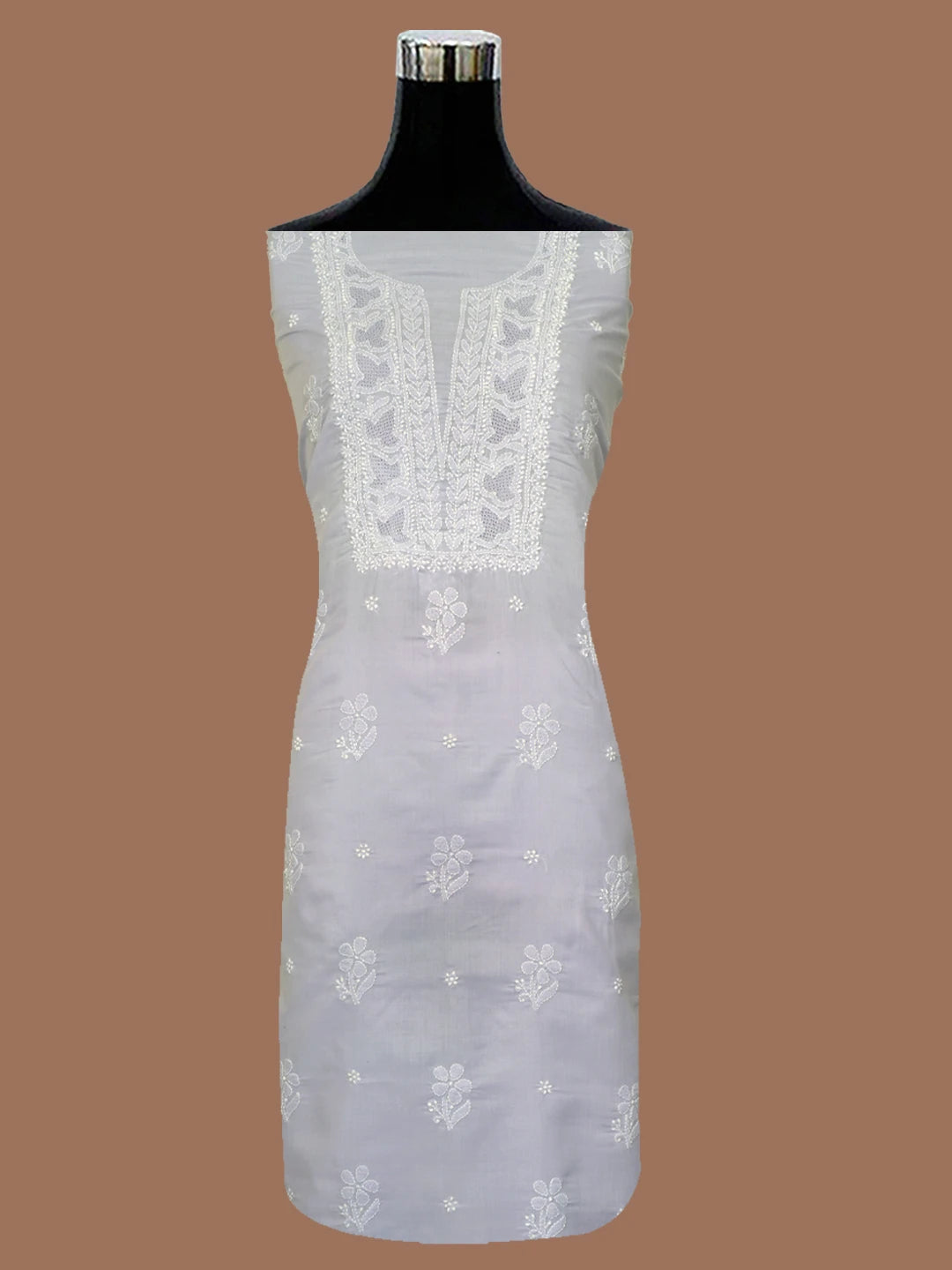 Ada Hand Embroidered Mauve Cotton Lucknowi Chikankari Unstitched Suit Piece 01A632216