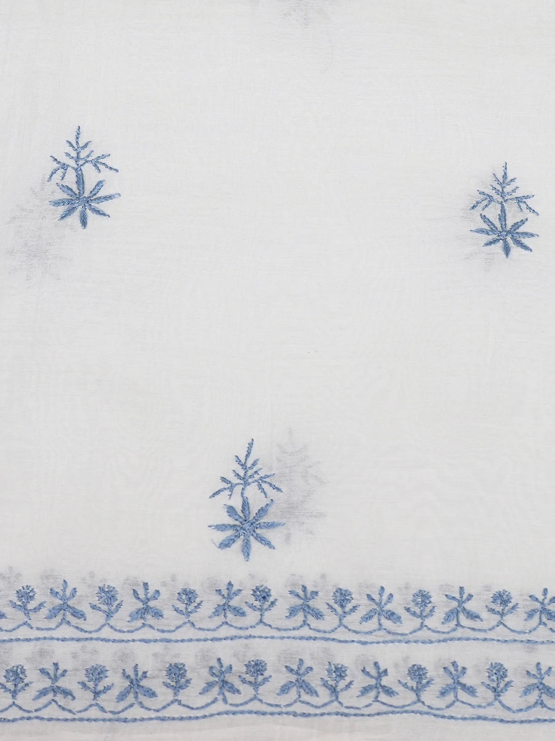 Ada Hand Embroidered Ivory White Chanderi Lucknowi Chikankari Unstitched Kurta Dupatta Set 01A664526