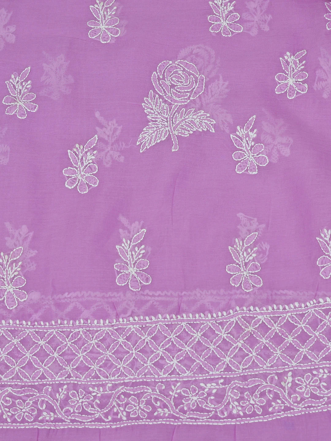 Ada Hand Embroidered Mauve Cotton Lucknowi Chikankari Unstitched Suit Piece 01A459358