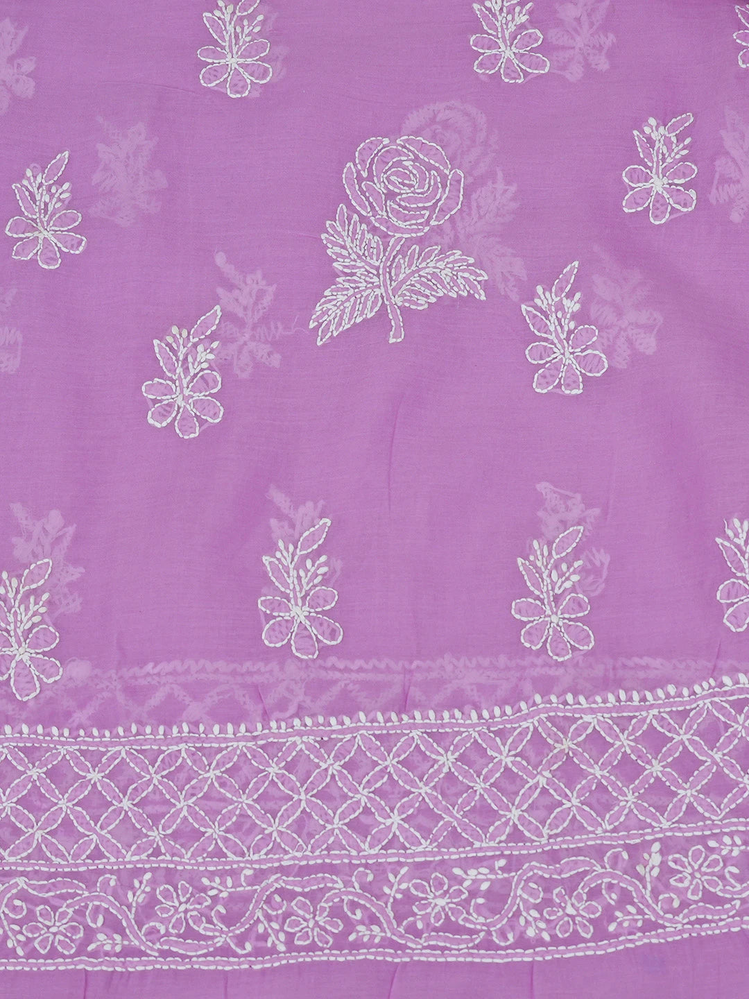 Ada Hand Embroidered Mauve Cotton Lucknowi Chikankari Unstitched Suit Piece 01A459358