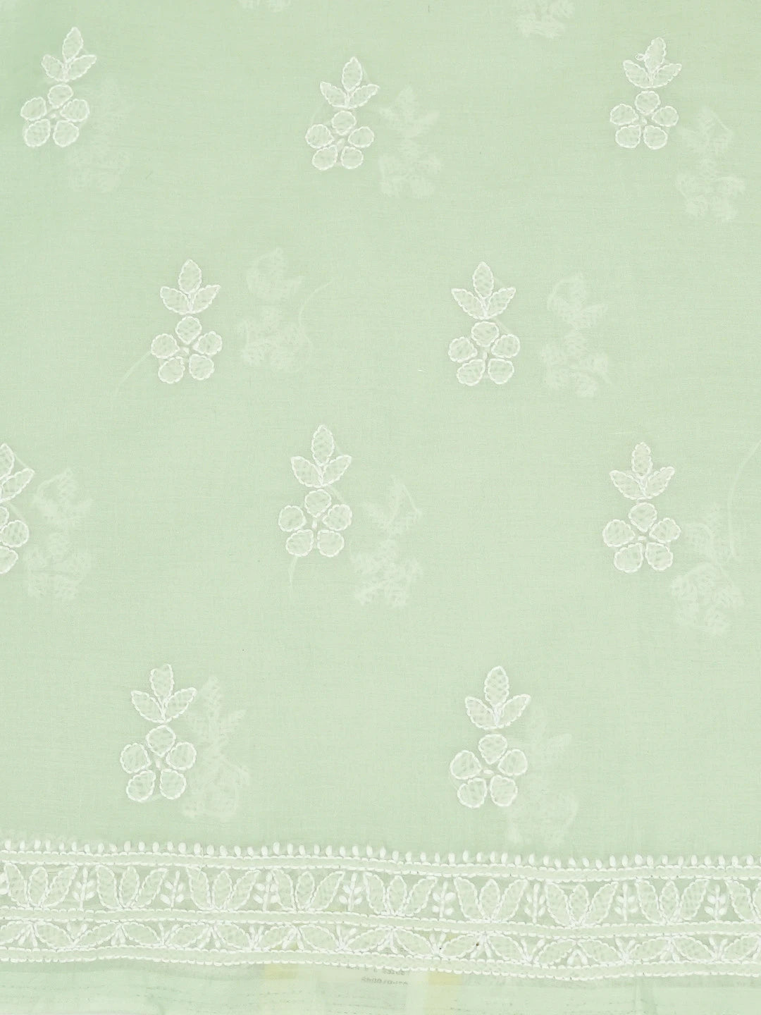 Ada Hand Embroidered Light Green Cotton Lucknowi Chikankari Unstitched Suit Piece 01A670849