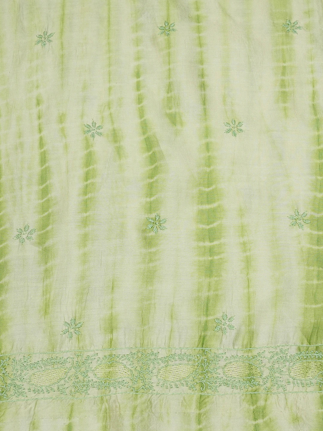 Ada Hand Embroidered Lime Green Silk Lucknowi Chikankari Unstitched Kurta Dupatta Set 01A641978