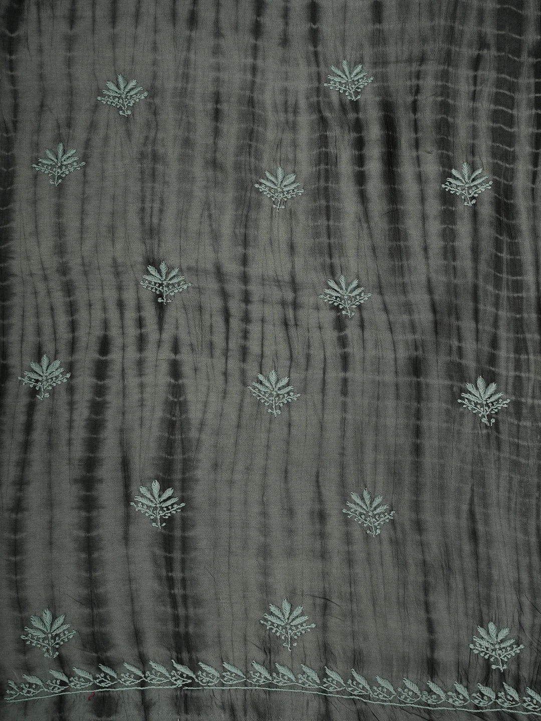 Ada Hand Embroidered Charcoal Grey Silk Lucknowi Chikankari Unstitched Kurta Dupatta Set 01A647699