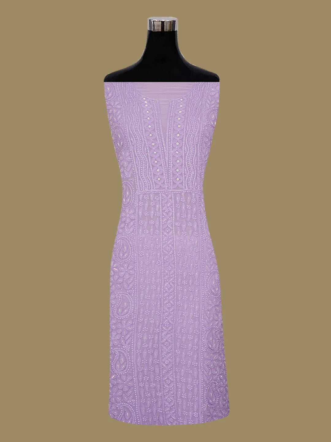 Ada Hand Embroidered Mauve Viscose Georgette Lucknowi Chikankari Unstitched Kurta Dupatta Set With Cutdana Work 01A666208