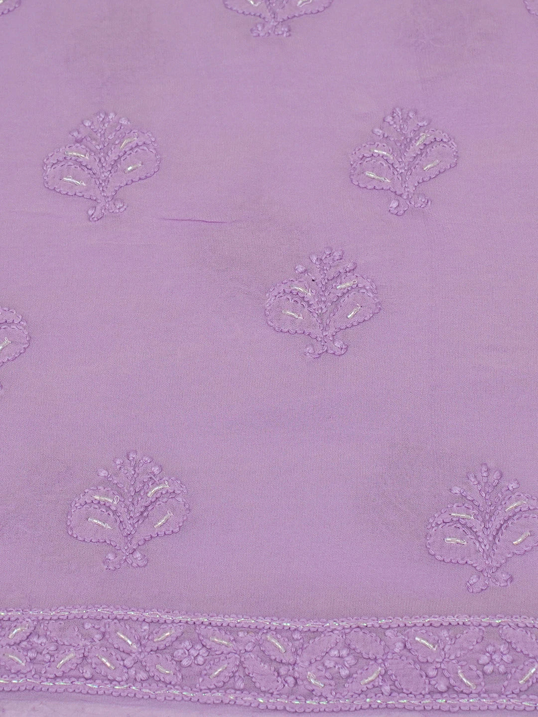 Ada Hand Embroidered Mauve Viscose Georgette Lucknowi Chikankari Unstitched Kurta Dupatta Set With Cutdana Work 01A666208