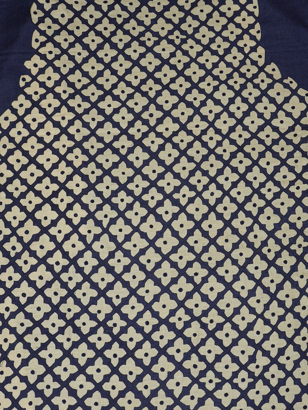 Ada Hand Embroidered Navy Blue Moonga Silk Lucknowi Chikankari Unstitched Men's Kurta Piece 01A470968