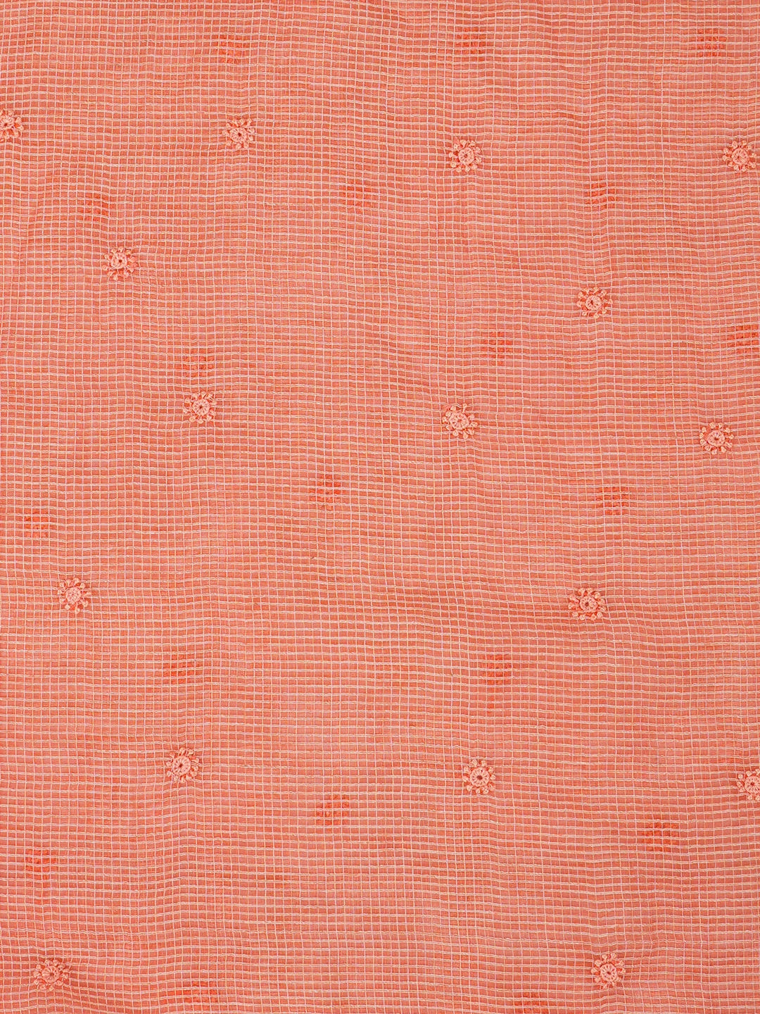 Ada Hand Embroidered Peach Kota Lucknowi Chikankari Unstitched Men's Kurta Piece 01A459844