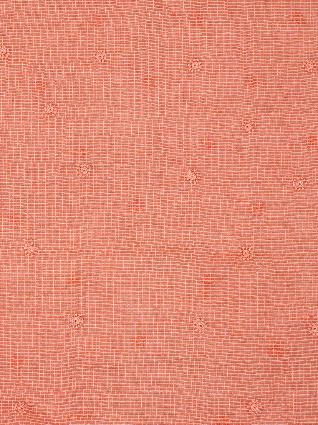 Ada Hand Embroidered Peach Kota Lucknowi Chikankari Unstitched Men's Kurta Piece 01A459844