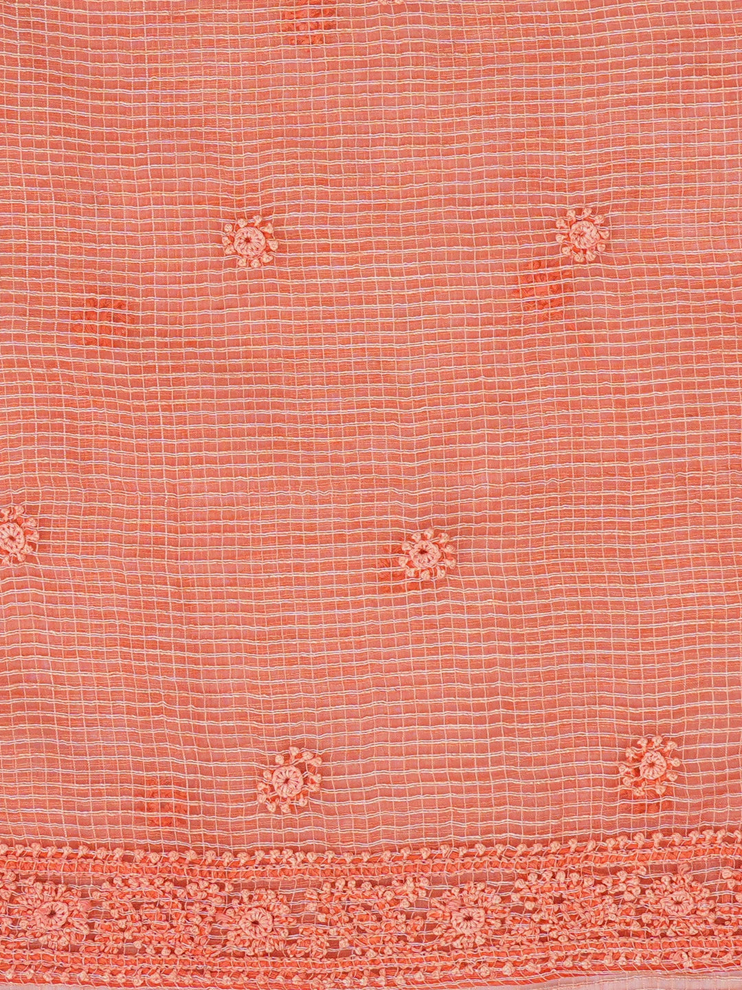 Ada Hand Embroidered Peach Kota Lucknowi Chikankari Unstitched Men's Kurta Piece 01A459844
