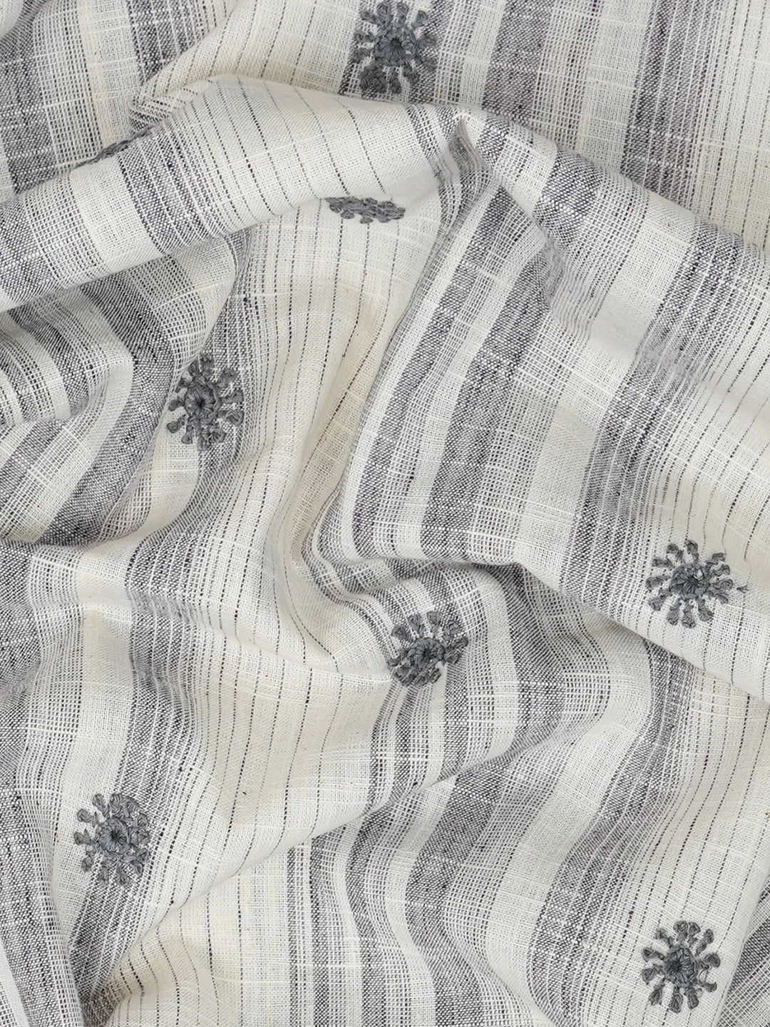 Ada Hand Embroidered White Cotton Lucknowi Chikankari Unstitched Men's Kurta Piece 01A642146