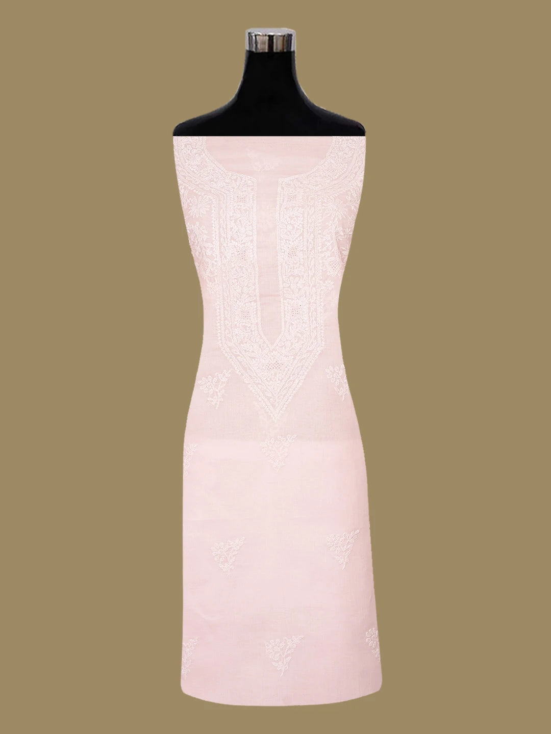Ada Hand Embroidered Pink Cotton Lucknowi Chikankari Unstitched Suit Piece 01A676989